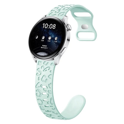 For Samsung Galaxy Watch6 Classic 47mm / 43mm / Garmin Venu Sq 2 20mm Silicone Watch Band Leopard Printed