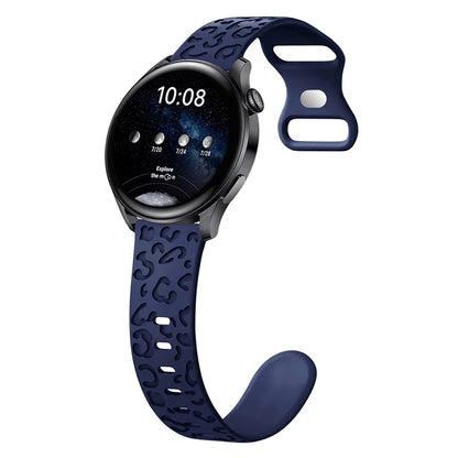 For Samsung Galaxy Watch6 Classic 47mm / 43mm / Garmin Venu Sq 2 20mm Silicone Watch Band Leopard Printed