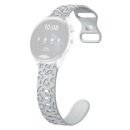 For Samsung Galaxy Watch6 Classic 47mm / 43mm / Garmin Venu Sq 2 20mm Silicone Watch Band Leopard Printed