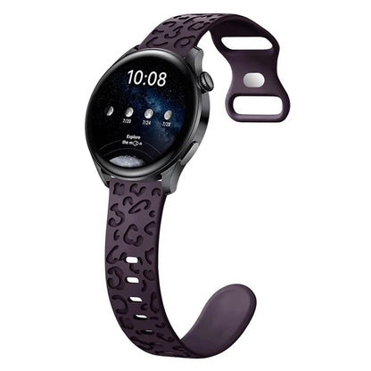 For Samsung Galaxy Watch3 45mm / Huawei Watch 4 Pro 22mm Watch Band Leopard Printed Design