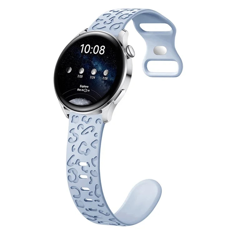 For Samsung Galaxy Watch3 45mm / Huawei Watch 4 Pro 22mm Watch Band Leopard Printed Design