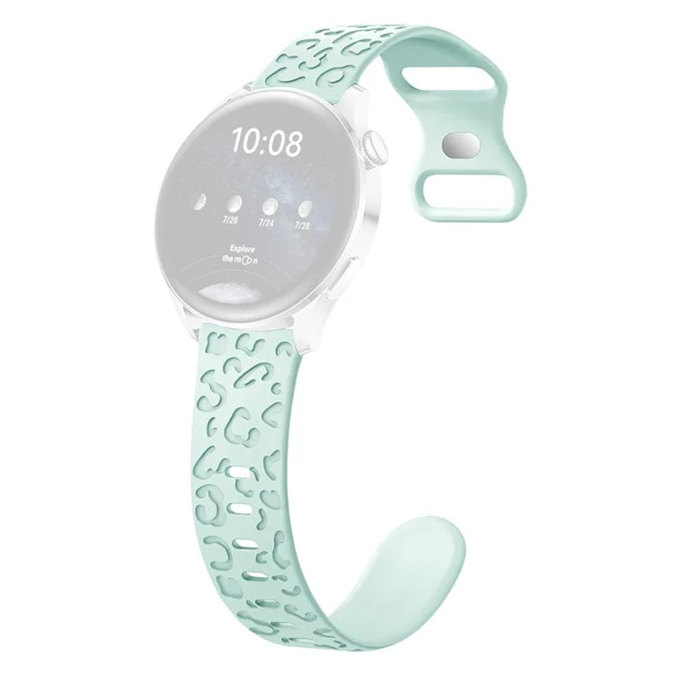 For Samsung Galaxy Watch3 45mm / Huawei Watch 4 Pro 22mm Watch Band Leopard Printed Design