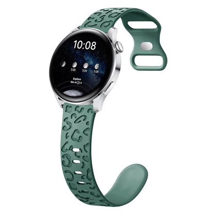 For Samsung Galaxy Watch3 45mm / Huawei Watch 4 Pro 22mm Watch Band Leopard Printed Design