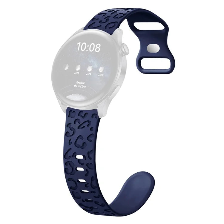 For Samsung Galaxy Watch3 45mm / Huawei Watch 4 Pro 22mm Watch Band Leopard Printed Design