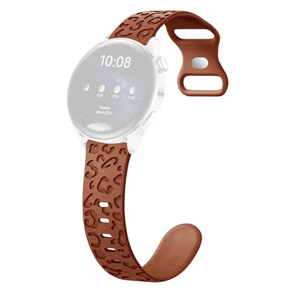 For Samsung Galaxy Watch3 45mm / Huawei Watch 4 Pro 22mm Watch Band Leopard Printed Design