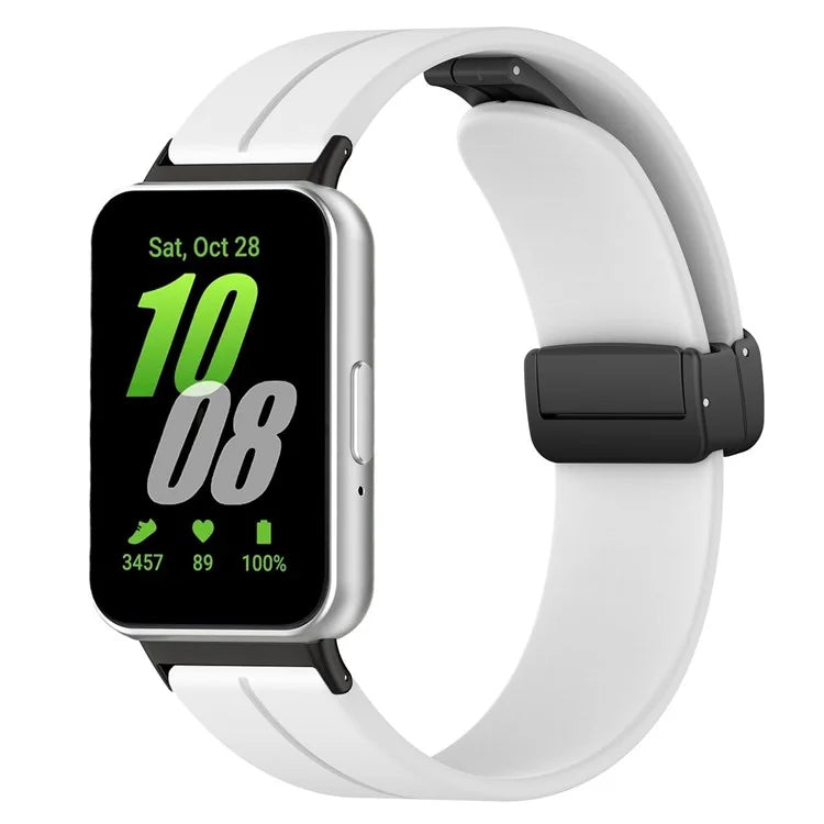 For Samsung Galaxy Fit3 SM-R390 Silicone Strap Replacement Wrist Band with Folding Buckle