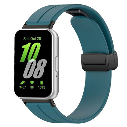 For Samsung Galaxy Fit3 SM-R390 Silicone Strap Replacement Wrist Band with Folding Buckle