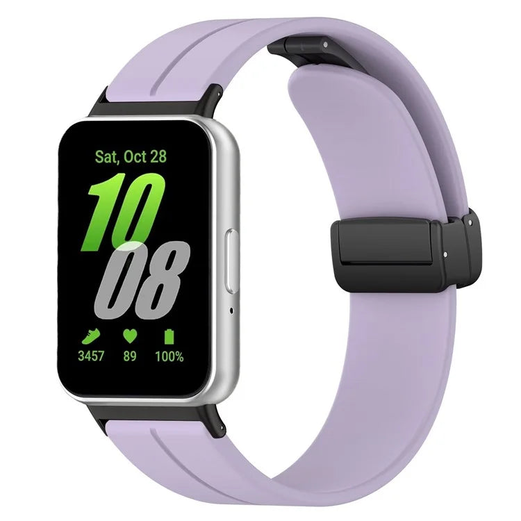 For Samsung Galaxy Fit3 SM-R390 Silicone Strap Replacement Wrist Band with Folding Buckle