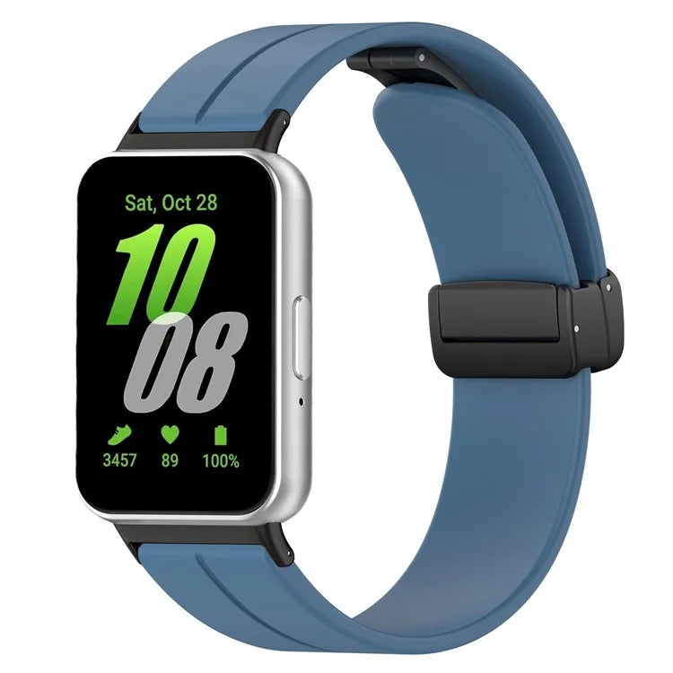 For Samsung Galaxy Fit3 SM-R390 Silicone Strap Replacement Wrist Band with Folding Buckle