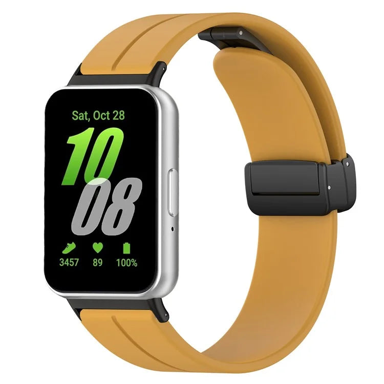 For Samsung Galaxy Fit3 SM-R390 Silicone Strap Replacement Wrist Band with Folding Buckle