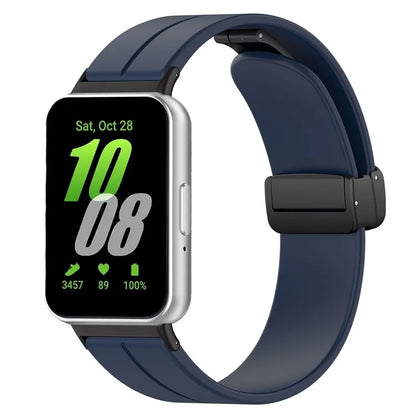 For Samsung Galaxy Fit3 SM-R390 Silicone Strap Replacement Wrist Band with Folding Buckle