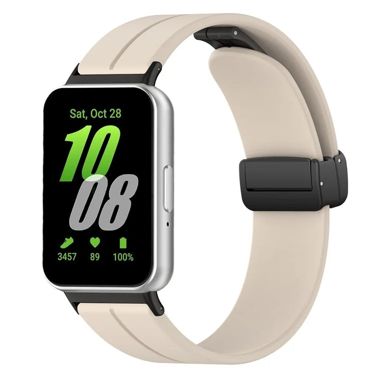 For Samsung Galaxy Fit3 SM-R390 Silicone Strap Replacement Wrist Band with Folding Buckle
