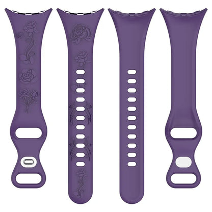 For Google Pixel Watch / Pixel Watch 2 Carving Flower Pattern Watch Strap Replacement Silicone Band