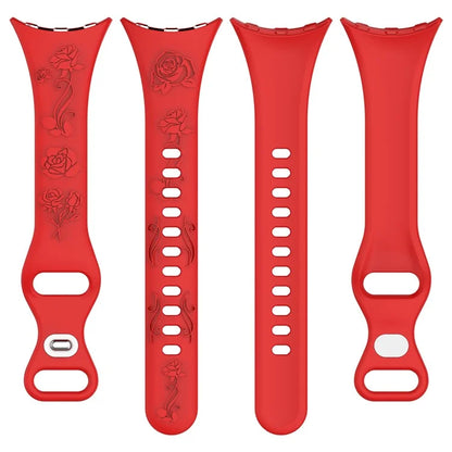 For Google Pixel Watch / Pixel Watch 2 Carving Flower Pattern Watch Strap Replacement Silicone Band