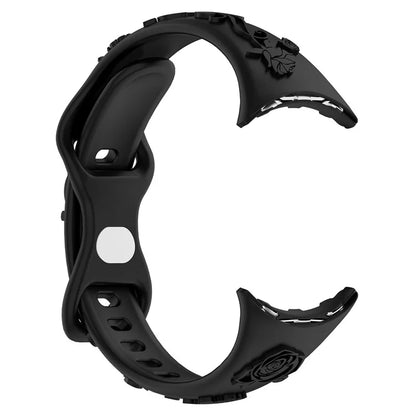 For Google Pixel Watch / Pixel Watch 2 Carving Flower Pattern Watch Strap Replacement Silicone Band