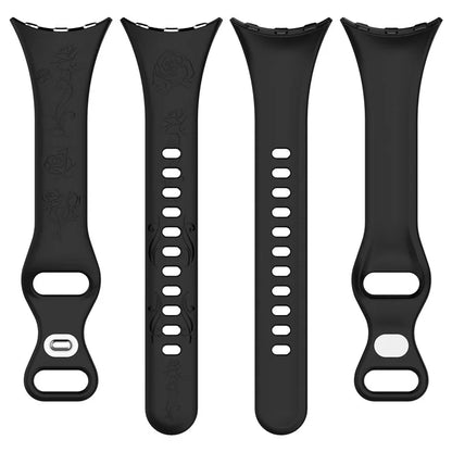 For Google Pixel Watch / Pixel Watch 2 Carving Flower Pattern Watch Strap Replacement Silicone Band
