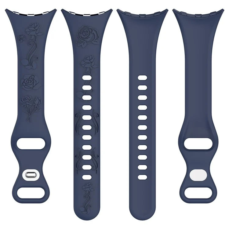For Google Pixel Watch / Pixel Watch 2 Carving Flower Pattern Watch Strap Replacement Silicone Band