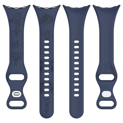 For Google Pixel Watch / Pixel Watch 2 Carving Flower Pattern Watch Strap Replacement Silicone Band