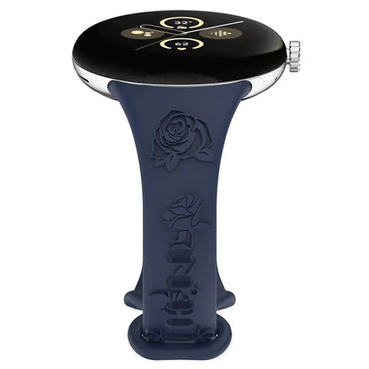 For Google Pixel Watch / Pixel Watch 2 Carving Flower Pattern Watch Strap Replacement Silicone Band
