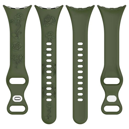 For Google Pixel Watch / Pixel Watch 2 Carving Flower Pattern Watch Strap Replacement Silicone Band