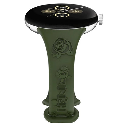 For Google Pixel Watch / Pixel Watch 2 Carving Flower Pattern Watch Strap Replacement Silicone Band