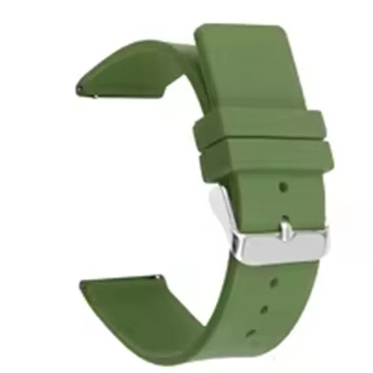 18mm Universal Replacement Watch Strap Sporty Silicone Wrist Band with Silver Buckle