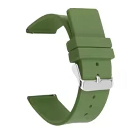 18mm Universal Replacement Watch Strap Sporty Silicone Wrist Band with Silver Buckle