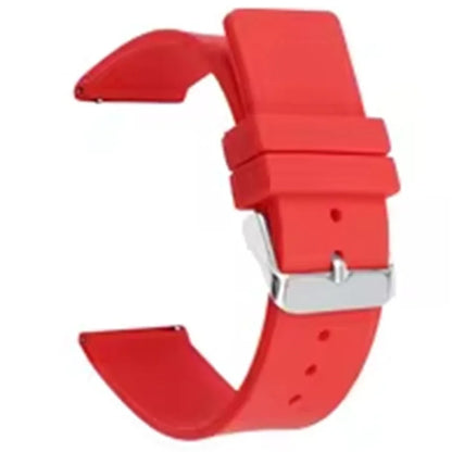 18mm Universal Replacement Watch Strap Sporty Silicone Wrist Band with Silver Buckle