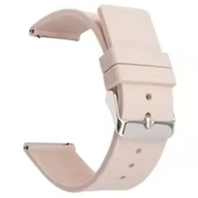 18mm Universal Replacement Watch Strap Sporty Silicone Wrist Band with Silver Buckle