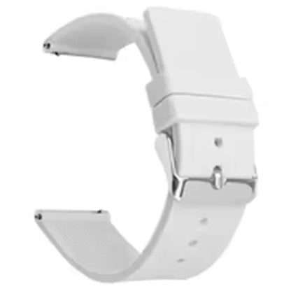 18mm Universal Replacement Watch Strap Sporty Silicone Wrist Band with Silver Buckle