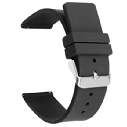 18mm Universal Replacement Watch Strap Sporty Silicone Wrist Band with Silver Buckle