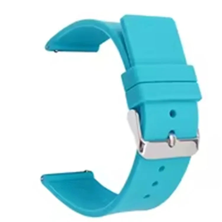 20mm Universal Silicone Watch Strap Sporty Replacement Wrist Band with Silver Buckle