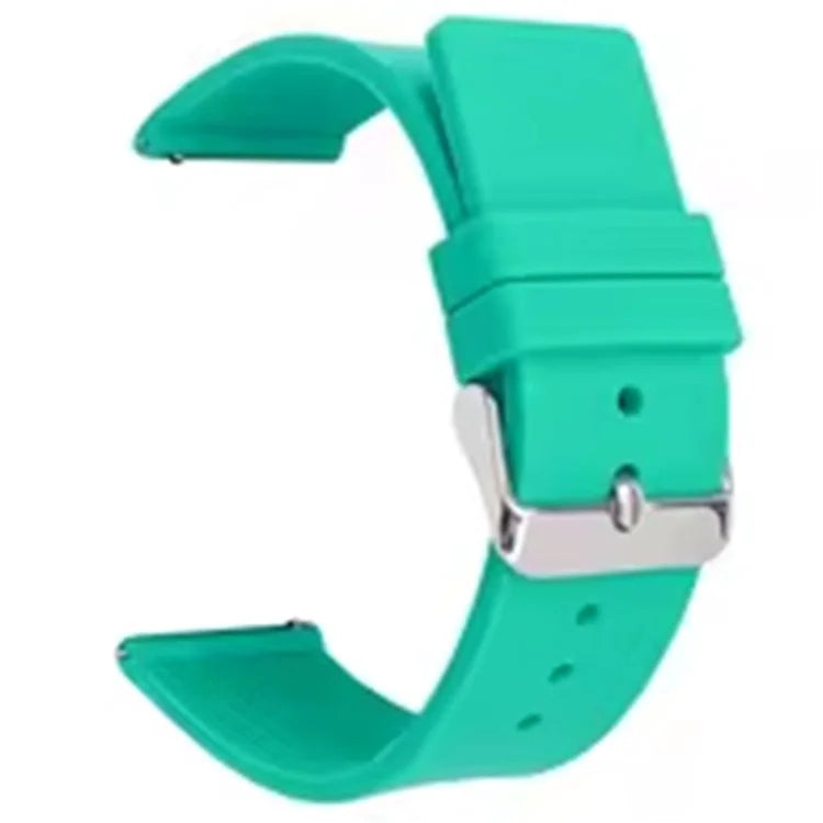 20mm Universal Silicone Watch Strap Sporty Replacement Wrist Band with Silver Buckle