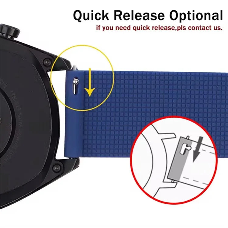 20mm Universal Silicone Watch Strap Sporty Replacement Wrist Band with Silver Buckle