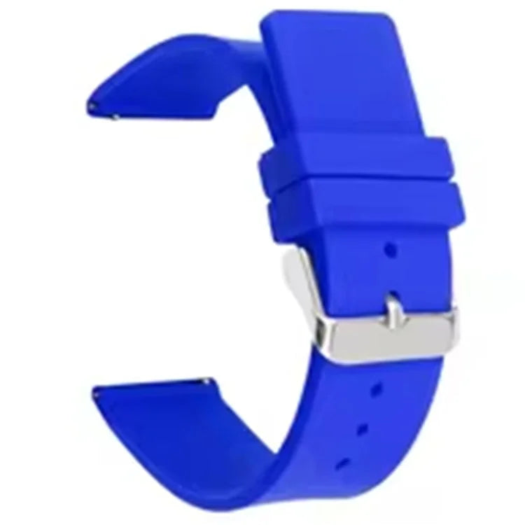 20mm Universal Silicone Watch Strap Sporty Replacement Wrist Band with Silver Buckle
