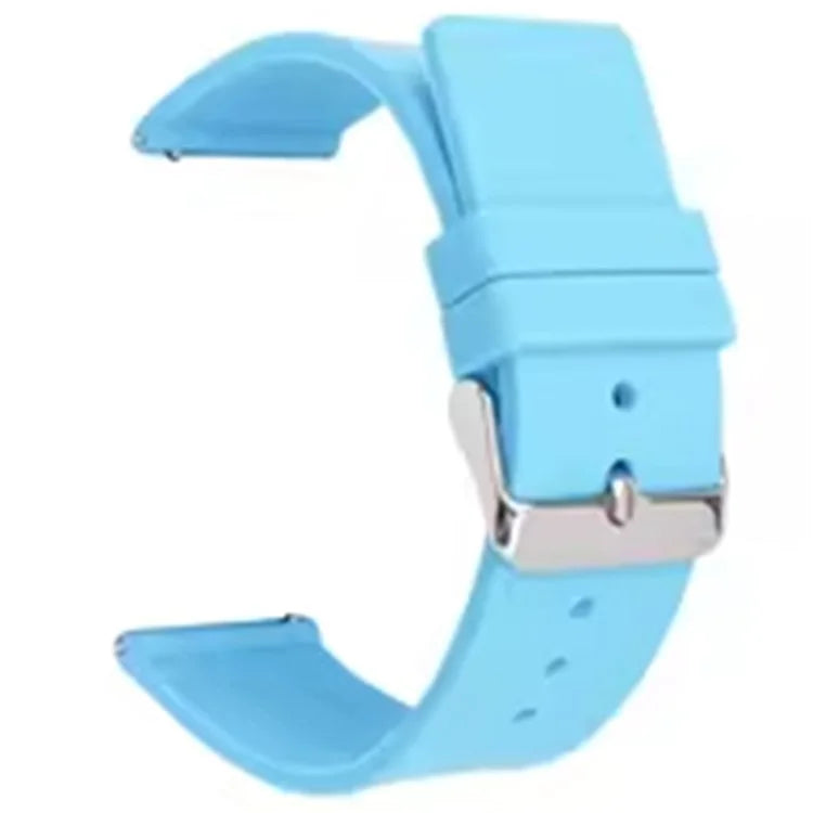 20mm Universal Silicone Watch Strap Sporty Replacement Wrist Band with Silver Buckle