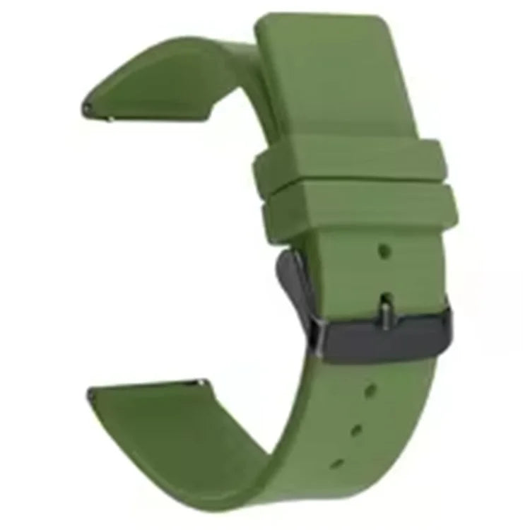 For Garmin Venu 3S / Venu 2S / Mi Watch Strap Replacement 18mm Sports Style Silicone Watchband with Black Buck