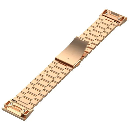 For Garmin QuickFit 26mm / Garmin Fenix 7X / 7X Pro / 6X Stainless Steel Strap 3 Beads Watch Band