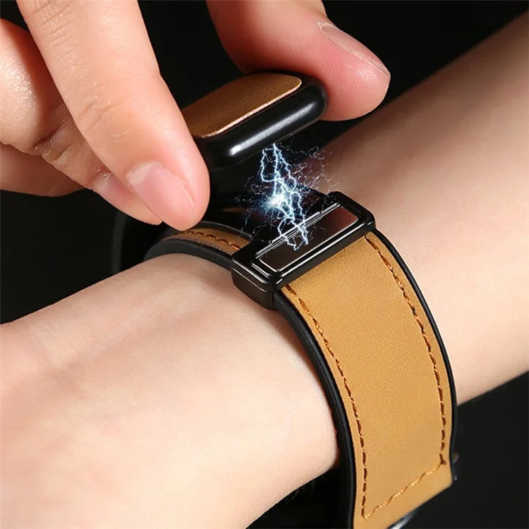 For Garmin vivoactive 5 / Venu 2 Plus Universal 20mm Watch Strap Crazy Horse Texture Leather+Silicone Band