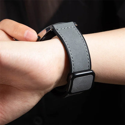 For Garmin vivoactive 5 / Venu 2 Plus Universal 20mm Watch Strap Crazy Horse Texture Leather+Silicone Band