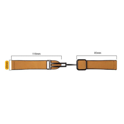 For Garmin vivoactive 5 / Venu 2 Plus Universal 20mm Watch Strap Crazy Horse Texture Leather+Silicone Band