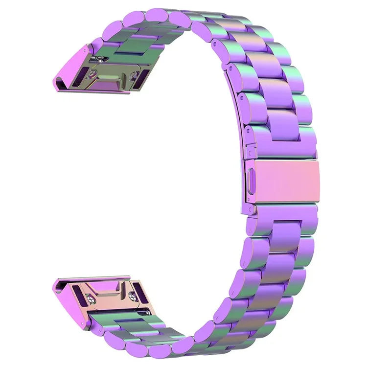 For Garmin Fenix 7S / 7S Pro / 6S / 6S Pro Watch Band 20mm Stainless Steel 3-Bead Wrist Strap