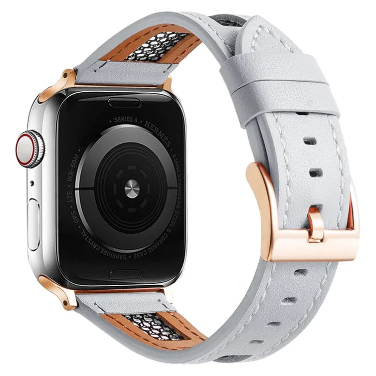 For Apple Watch Series 9 8 7 41mm / 6 5 4 SE (2022) SE (2023) SE 40mm / 3 2 1 38mm Band Genuine Cow Leather Strap