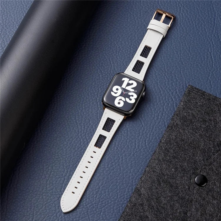 For Apple Watch Series 9 8 7 41mm / 6 5 4 SE (2022) SE (2023) SE 40mm / 3 2 1 38mm Band Genuine Cow Leather Strap