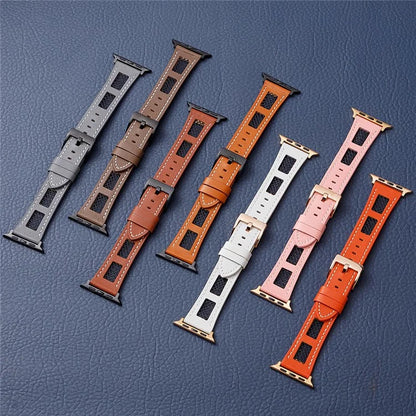 For Apple Watch Series 9 8 7 41mm / 6 5 4 SE (2022) SE (2023) SE 40mm / 3 2 1 38mm Band Genuine Cow Leather Strap
