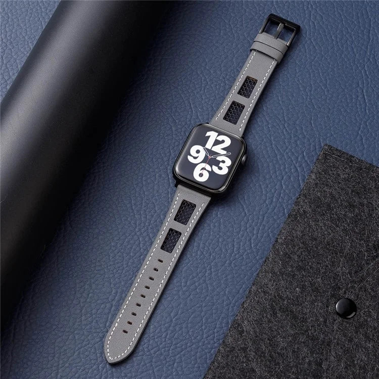 For Apple Watch Series 9 8 7 41mm / 6 5 4 SE (2022) SE (2023) SE 40mm / 3 2 1 38mm Band Genuine Cow Leather Strap