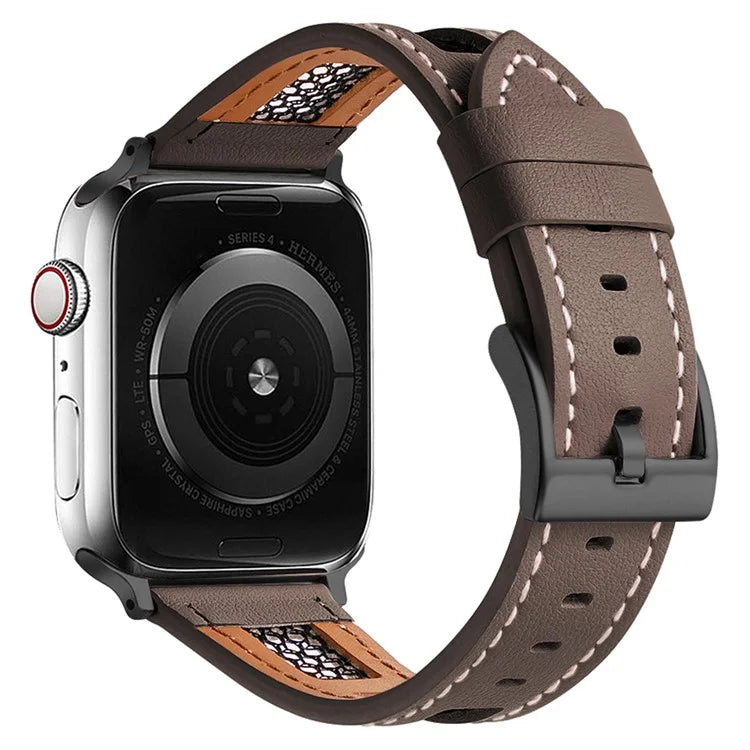For Apple Watch Series 9 8 7 41mm / 6 5 4 SE (2022) SE (2023) SE 40mm / 3 2 1 38mm Band Genuine Cow Leather Strap