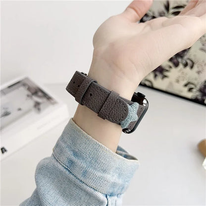 For Apple Watch Ultra 2 Ultra 49mm / Series 9 8 7 45mm / 6 5 4 SE (2022) SE (2023) SE 44mm / 3 2 1 42mm Strap Genuine Cow Leather Band