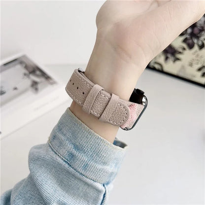 For Apple Watch Ultra 2 Ultra 49mm / Series 9 8 7 45mm / 6 5 4 SE (2022) SE (2023) SE 44mm / 3 2 1 42mm Strap Genuine Cow Leather Band
