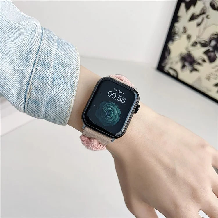 For Apple Watch Series 9 8 7 41mm / 6 5 4 SE (2023) SE (2022) SE 40mm / 3 2 1 38mm Genuine Cow Leather Watch Band Star Decor